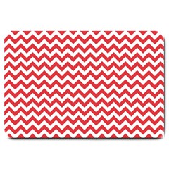 Poppy Red & White Zigzag Pattern Large Doormat