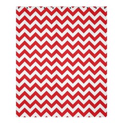 Poppy Red & White Zigzag Pattern Shower Curtain 60  X 72  (medium)