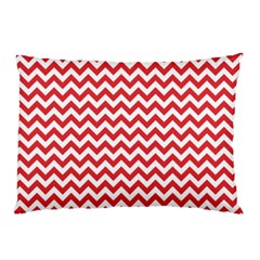 Poppy Red & White Zigzag Pattern Pillow Case (two Sides)