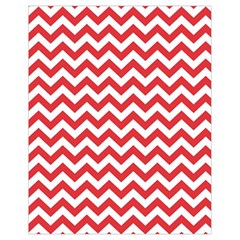 Poppy Red & White Zigzag Pattern Drawstring Bag (small)