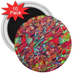 Expressive Abstract Grunge 3  Magnets (10 Pack) 