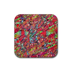 Expressive Abstract Grunge Rubber Coaster (square) 