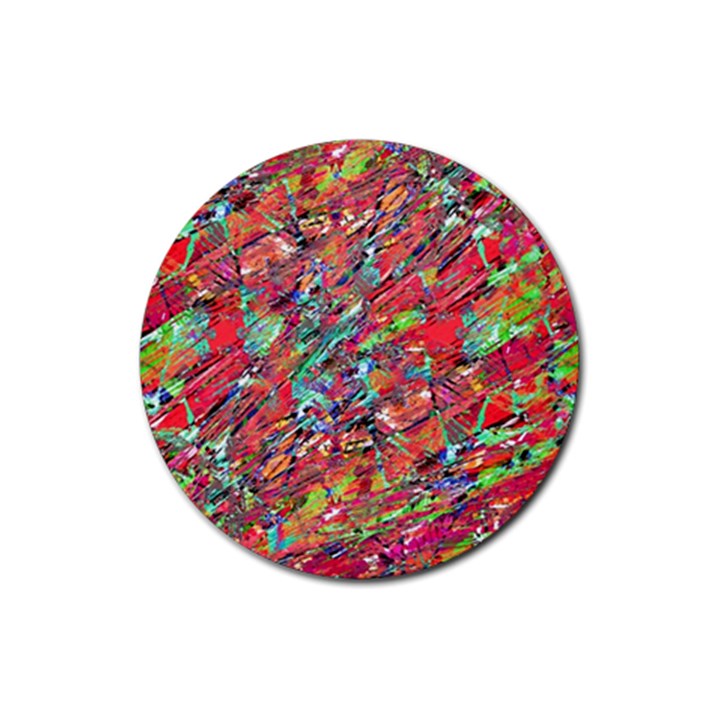 Expressive Abstract Grunge Rubber Coaster (Round) 