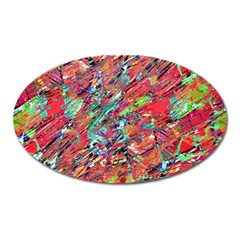 Expressive Abstract Grunge Oval Magnet