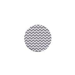 Medium Grey & White Zigzag Pattern 1  Mini Button