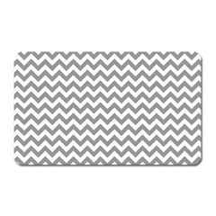 Medium Grey & White Zigzag Pattern Magnet (rectangular) by Zandiepants