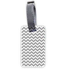 Medium Grey & White Zigzag Pattern Luggage Tag (two Sides) by Zandiepants