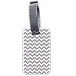 Medium Grey & White Zigzag Pattern Luggage Tag (two sides) Front