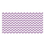 Lilac Purple & White Zigzag Pattern Satin Shawl Front