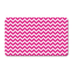 Hot Pink & White Zigzag Pattern Magnet (rectangular) by Zandiepants