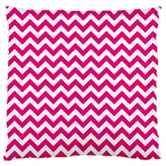 Hot Pink & White Zigzag Pattern Standard Flano Cushion Case (two Sides) by Zandiepants