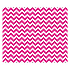 Hot Pink & White Zigzag Pattern Double Sided Flano Blanket (small) by Zandiepants