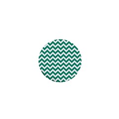 Emerald Green & White Zigzag Pattern 1  Mini Magnet by Zandiepants