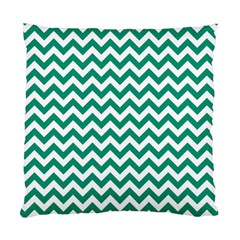 Emerald Green & White Zigzag Pattern Standard Cushion Case (one Side) by Zandiepants