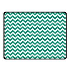 Emerald Green & White Zigzag Pattern Double Sided Fleece Blanket (small) by Zandiepants