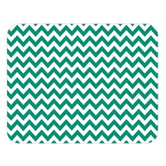 Emerald Green & White Zigzag Pattern Double Sided Flano Blanket (large) by Zandiepants