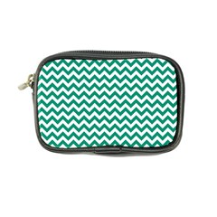 Emerald Green & White Zigzag Pattern Coin Purse by Zandiepants