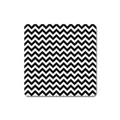 Black & White Zigzag Pattern Magnet (square) by Zandiepants