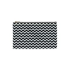 Black & White Zigzag Pattern Cosmetic Bag (small) by Zandiepants