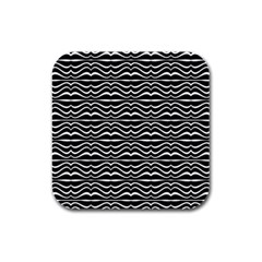 Modern Zebra Pattern Rubber Square Coaster (4 Pack) 