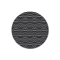 Modern Zebra Pattern Rubber Coaster (round) 