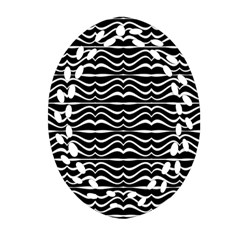 Modern Zebra Pattern Oval Filigree Ornament (2-side) 