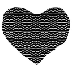 Modern Zebra Pattern Large 19  Premium Heart Shape Cushions