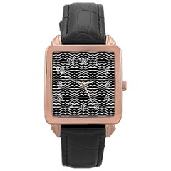 Modern Zebra Pattern Rose Gold Leather Watch  by dflcprints