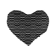 Modern Zebra Pattern Standard 16  Premium Flano Heart Shape Cushions