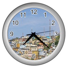 Cerro Santa Ana Guayaquil Ecuador Wall Clocks (silver) 