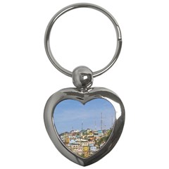 Cerro Santa Ana Guayaquil Ecuador Key Chains (heart)  by dflcprints