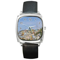 Cerro Santa Ana Guayaquil Ecuador Square Metal Watch