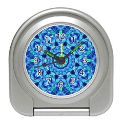 Blue Sea Jewel Mandala Travel Alarm Clock by Zandiepants