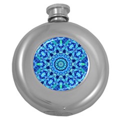 Blue Sea Jewel Mandala Hip Flask (5 Oz) by Zandiepants