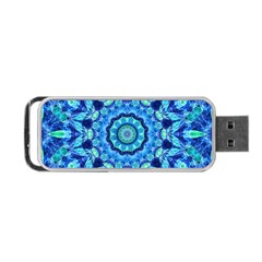 Blue Sea Jewel Mandala Portable Usb Flash (one Side) by Zandiepants