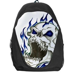 Blue Flame Skull Backpack Bag by Limitless