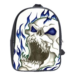 Blue Flame Skull School Bags (xl)  by Limitless