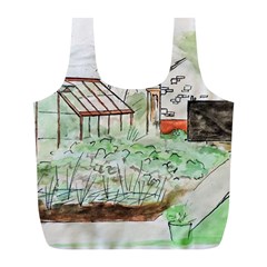 Watercolour Garden Full Print Recycle Bags (l)  by DeneWestUK