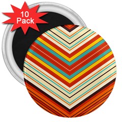 Bent Stripes                                    			3  Magnet (10 Pack) by LalyLauraFLM