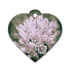 White Flower Dog Tag Heart (one Side) by uniquedesignsbycassie