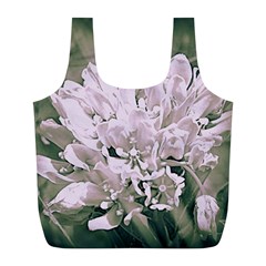 White Flower Full Print Recycle Bags (l) 