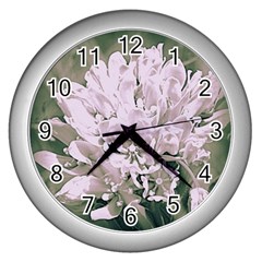 White Flower Wall Clocks (silver) 