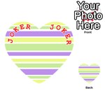 Yellow Purple Green Stripes Playing Cards 54 (Heart)  Front - Joker2