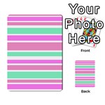Pink Green Stripes Multi-purpose Cards (Rectangle)  Back 37