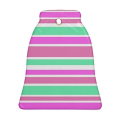 Pink Green Stripes Ornament (bell) 