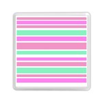 Pink Green Stripes Memory Card Reader (Square)  Front