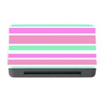 Pink Green Stripes Memory Card Reader with CF Front