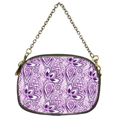 Purple Paisley Doodle Chain Purses (two Sides)  by KirstenStar