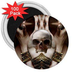 Skull Magic 3  Magnets (100 Pack) by icarusismartdesigns