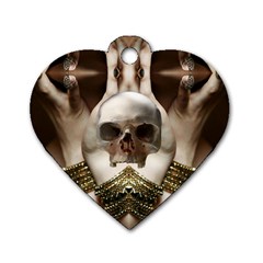 Skull Magic Dog Tag Heart (two Sides) by icarusismartdesigns